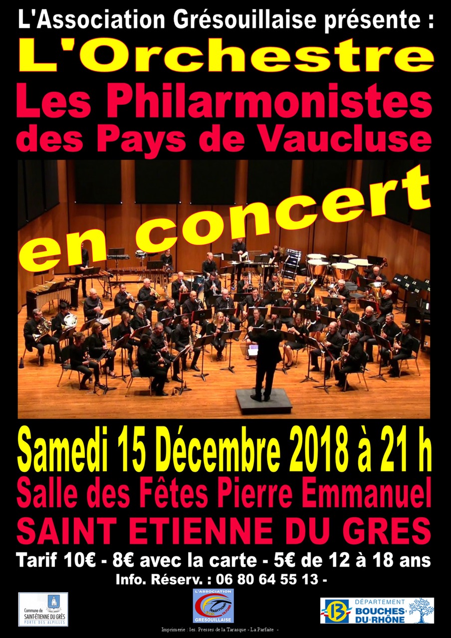 Affiche Concert des Philars 15 De´cembre 2018